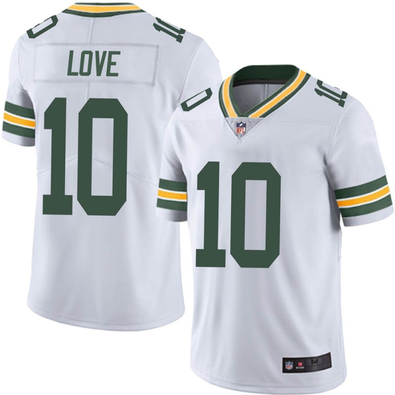 Men's Green Bay Packers #10 Jordan Love White Limited Vapor Untouchable Jersey