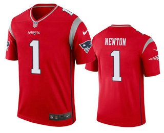 Men's New England Patriots #1 Cam Newton Red 2020 Inverted Legend Stitched NFL Nike Limited Jersey