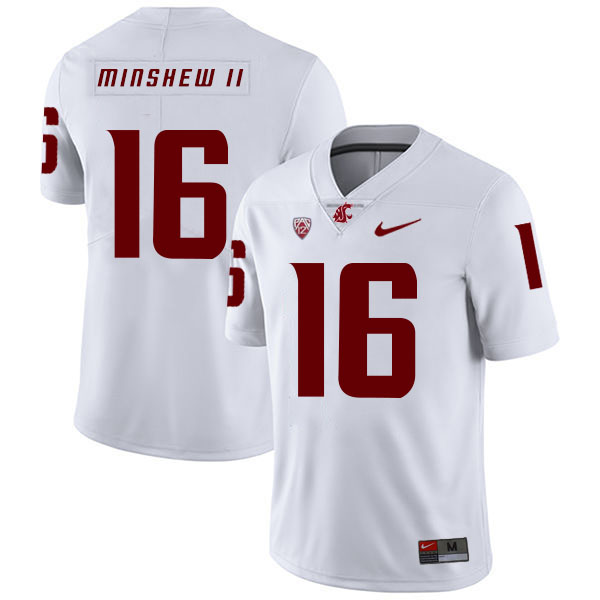 Washington State Cougars 16 Gardner Minshew II White College Football Jersey