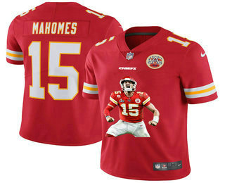 Men's Kansas City Chiefs #15 Patrick Mahomes Red Player Portrait Edition 2020 Vapor Untouchable Stitched NFL Nike Limited Jersey