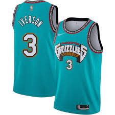 Men's Memphis Grizzlies  #3 Allen Iverson Green 2019 NEW Nike Swingman Printed NBA Jersey