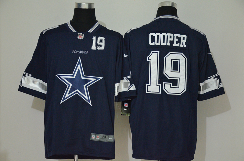 Men's Dallas Cowboys #19 Amari Cooper Navy Blue 2020 Big Logo Number Vapor Untouchable Stitched NFL Nike Fashion Limited Jersey