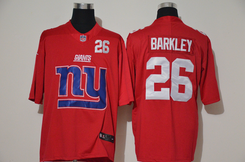 Men's New York Giants #26 Saquon Barkley Red 2020 Big Logo Number Vapor Untouchable Stitched NFL Nike Fashion Limited Jersey