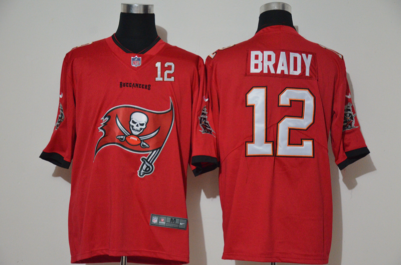 Men's Tampa Bay Buccaneers #12 Tom Brady Red 2020 Big Logo Number Vapor Untouchable Stitched NFL Nike Fashion Limited Jersey