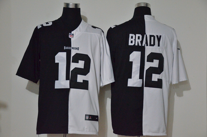 Men's Tampa Bay Buccaneers #12 Tom Brady Black White Peaceful Coexisting 2020 Vapor Untouchable Stitched NFL Nike Limited Jersey