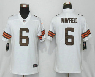 Women's Cleveland Browns #6 Baker Mayfield White 2020 NEW Vapor Untouchable Stitched NFL Nike Limited Jersey