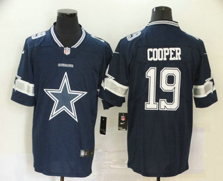 Men's Dallas Cowboys #19 Amari Cooper Navy Blue 2020 Big Logo Vapor Untouchable Stitched NFL Nike Fashion Limited Jersey