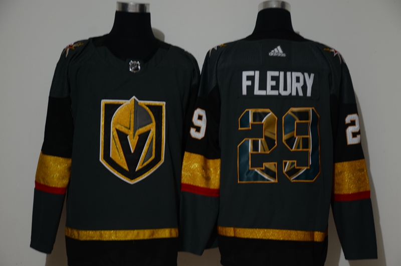 Men's Vegas Golden Knights #29 Marc-Andre Fleury Gray With Team Logo Adidas Stitched NHL Jersey