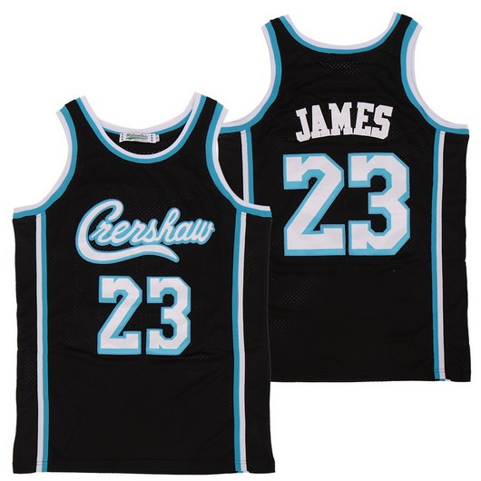 Men's Crenshaw #23 LeBron James Black Swingman Throwback Jersey