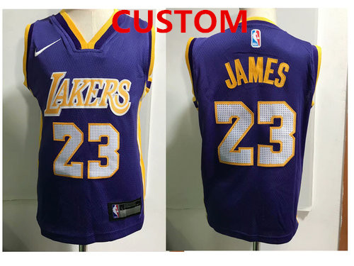 Custom Los Angeles Lakers  Purple Toddlers Jersey