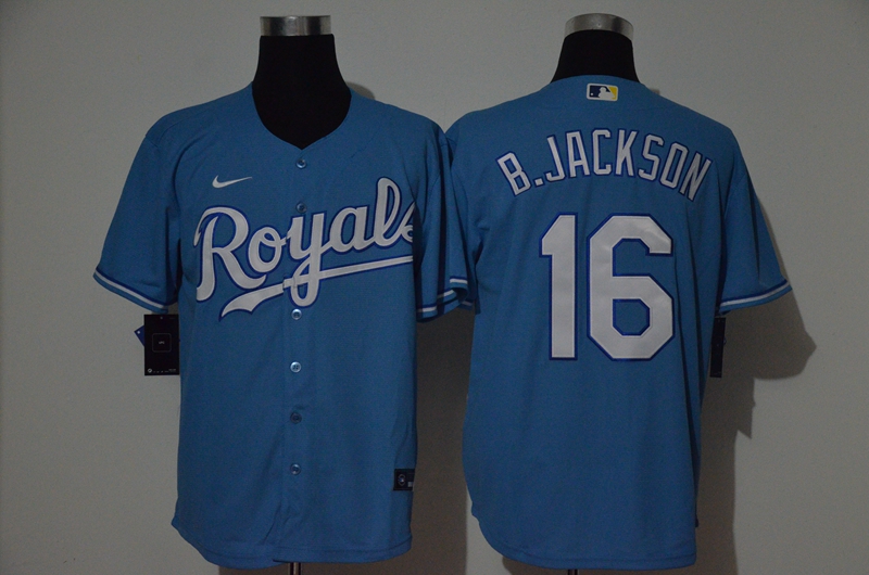 Men's Kansas City Royals #16 Bo Jackson Blue Stitched MLB Cool Base Nike Jersey