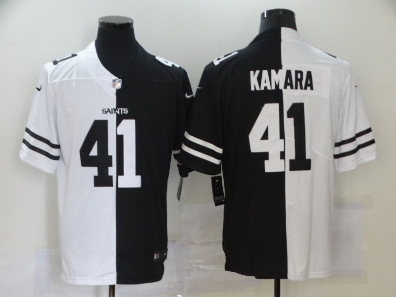 Men's New Orleans Saints #41 Alvin Kamara White Black Peaceful Coexisting 2020 Vapor Untouchable Stitched NFL Nike Limited Jersey