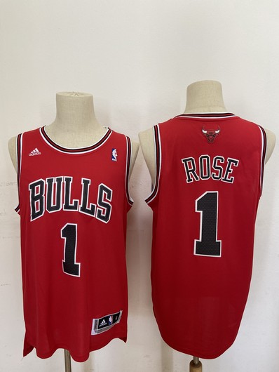 Men's Chicago Bulls #1 Derek Rose Revolution 30 Swingman Red Jersey