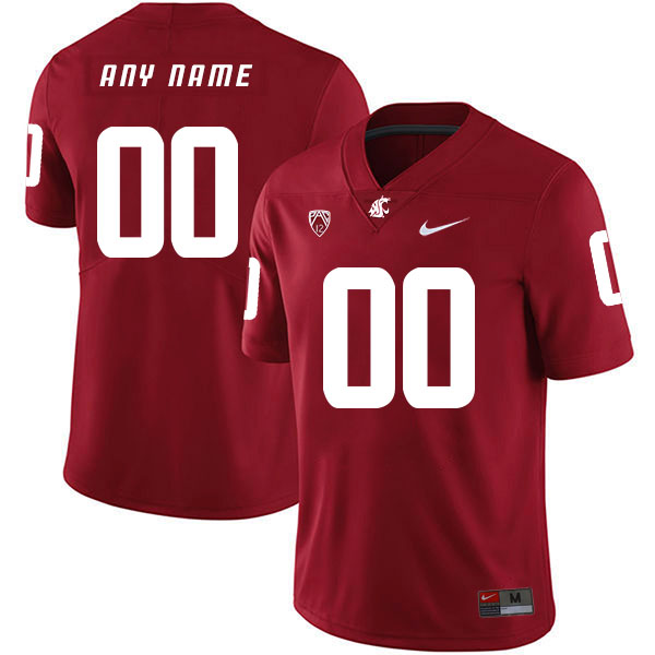 Washington State Cougars Customized Red College Football Jersey