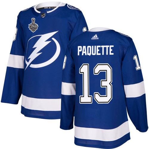 Adidas Lightning #13 Cedric Paquette Blue Home Authentic 2020 Stanley Cup Final Stitched NHL Jersey