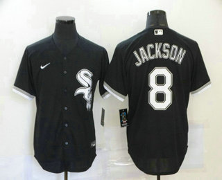 Men's Chicago White Sox #8 Bo Jackson Black Stitched MLB Cool Base Nike Jersey