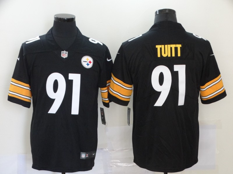 Men's Pittsburgh Steelers #91 Stephon Tuitt Black 2020 Vapor Untouchable Stitched NFL Nike Throwback Limited Jersey