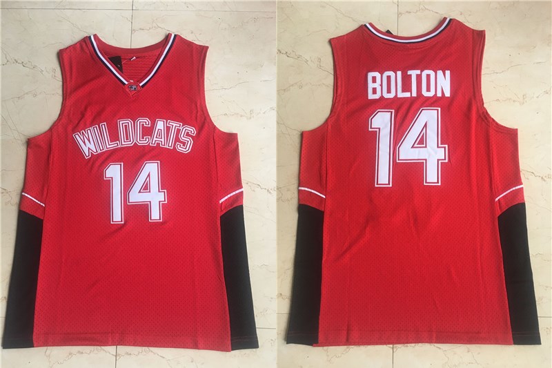 Wildcats #14 Troy Bolton High School Red Soul Swingman Basketball Jersey