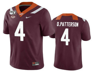 Men's Virginia Tech Hokies #4 Quincy Patterson II Maroon 150th College Football Nike Jersey