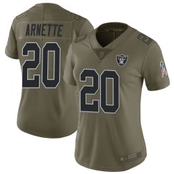 Women's Las Vegas Raiders #20 Damon Arnette Limited Green 2017 Salute to Service Jersey