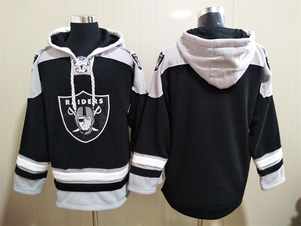 Men's Las Vegas Raiders Blan NEW Black Pocket Stitched NFL Pullover Hoodie