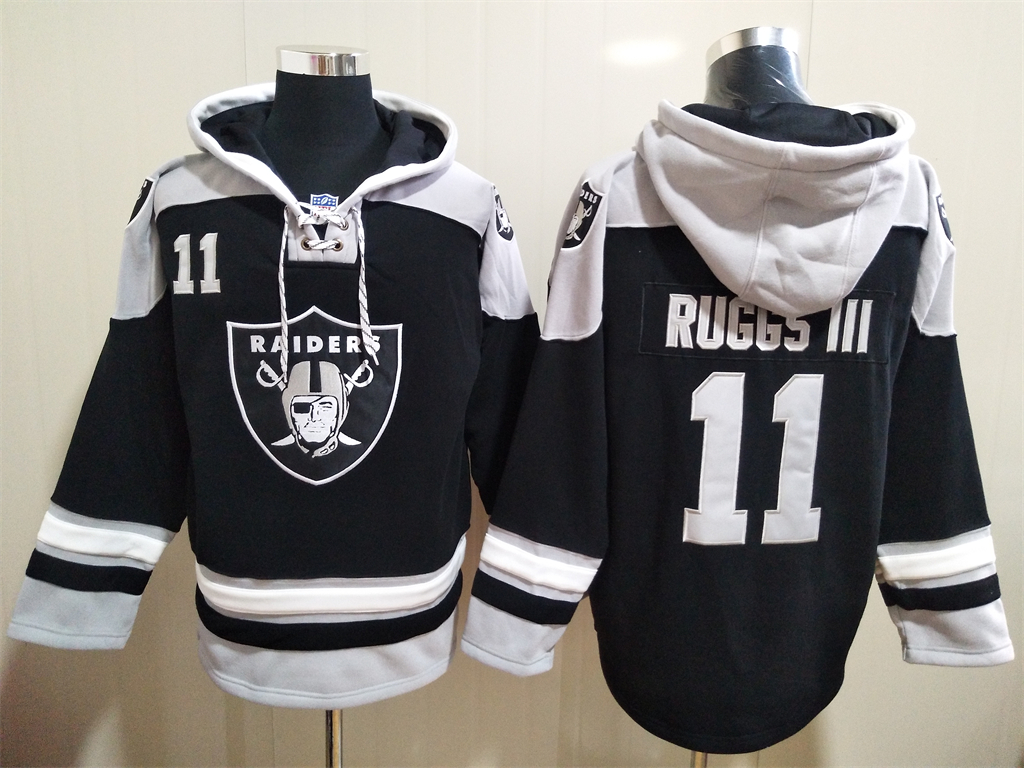 Men's Las Vegas Raiders 11 Henry Ruggs NEW Black Pocket Stitched NFL Pullover Hoodie