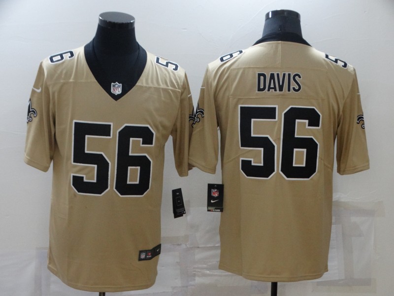 Men's New Orleans Saints #56 Demario Davis Gold 2019 Inverted Legend Stitched NFL Nike Limited Jersey