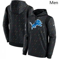 Men Detroit Lions Nike Charcoal 2021 NFL Crucial Catch Therma Pullover Hoodie