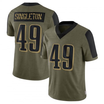 Men's Philadelphia Eagles #49 Alex Singleton Olive Limited 2021 Salute To Service Nike Jersey