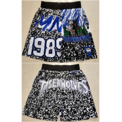 Men Minnesota Timberwolves Black Mitchell Ness Shorts Run Small