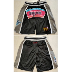 Men San Antonio Spurs Black Grey Shorts Run Small