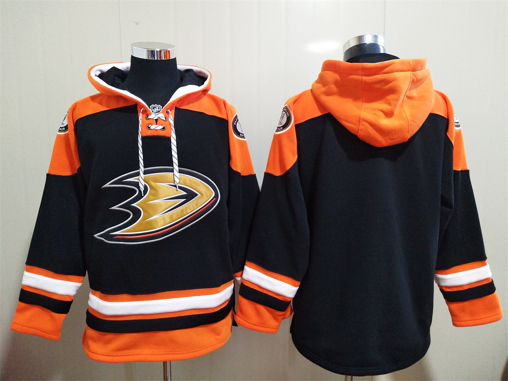 Men's Hockey Anaheim Ducks Black Blank Hoodie