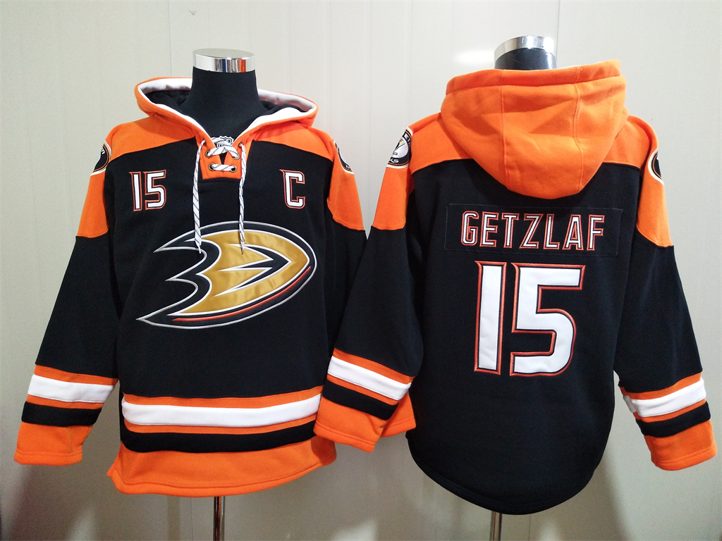 Men's Hockey Anaheim Ducks #15 Ryan Getzlaf Black Hoodie