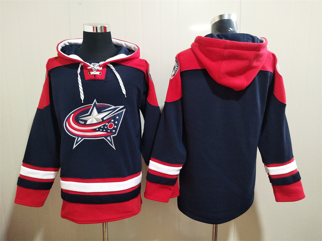 Men's Columbus Blue Jackets Blank Navy Blue Team Color 2014 Hoodie