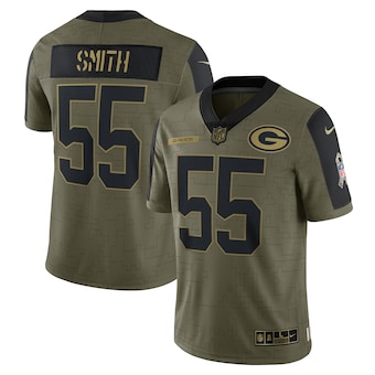 Men's Green Bay Packers #55 Za'Darius Smith Nike Olive 2021 Salute To Service Limited Player Jersey