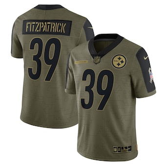 Men's Pittsburgh Steelers #39 Minkah Fitzpatrick Nike Olive 2021 Salute To Service Limited Player Jersey