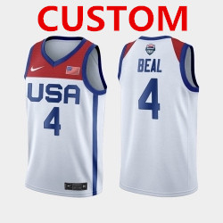 Men's USA Team Custom Home White 2021 Tokyo Olympics Jersey