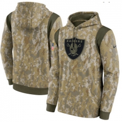 Men Las Vegas Raiders Nike Camo 2021 Salute To Service Therma Performance Pullover Hoodie