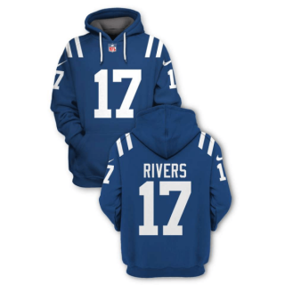 Men's Indianapolis Colts #17 Philip Rivers Blue 2021 Pullover Hoodie