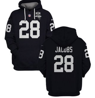 Men's Las Vegas Raiders #28 Josh Jacobs Black 2021 Inaugural Patch Pullover Hoodie