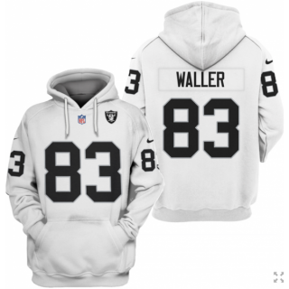 Men's Las Vegas Raiders #83 Darren Waller White 2021 Pullover Hoodie