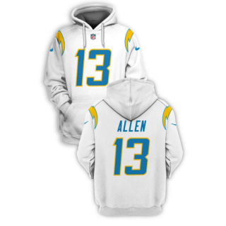 Men's Los Angeles Chargers #13 Keenan Allen White 2021 Pullover Hoodie