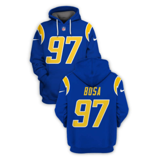 Men's Los Angeles Chargers #97 Joey Bosa Royal 2021 Pullover Hoodie