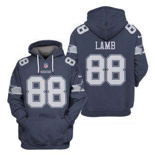 Men's Dallas Cowboys #88 CeeDee Lamb Navy 2021 Pullover Hoodie