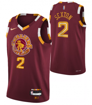 Men's Cleveland Cavaliers #2 Collin Sexton 2021-2022 Red 75th Anniversary City Edition Swingman Stitched Jersey