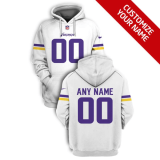 Men's Minnesota Vikings Active Player White Custom 2021 Pullover Hoodie