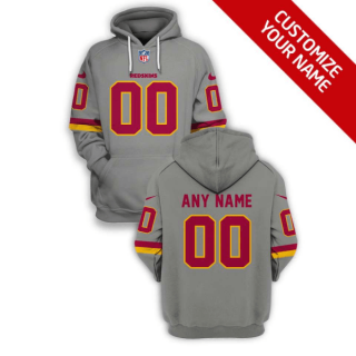 Men's Washington Football Team Active Player Grey Custom 2021 Pullover Hoodie