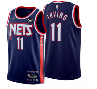 Men's Brooklyn Nets #11 Kyrie Irving  Navy 2021-22 Swingman City Edition 75th Anniversary Stitched Basketball Jersey