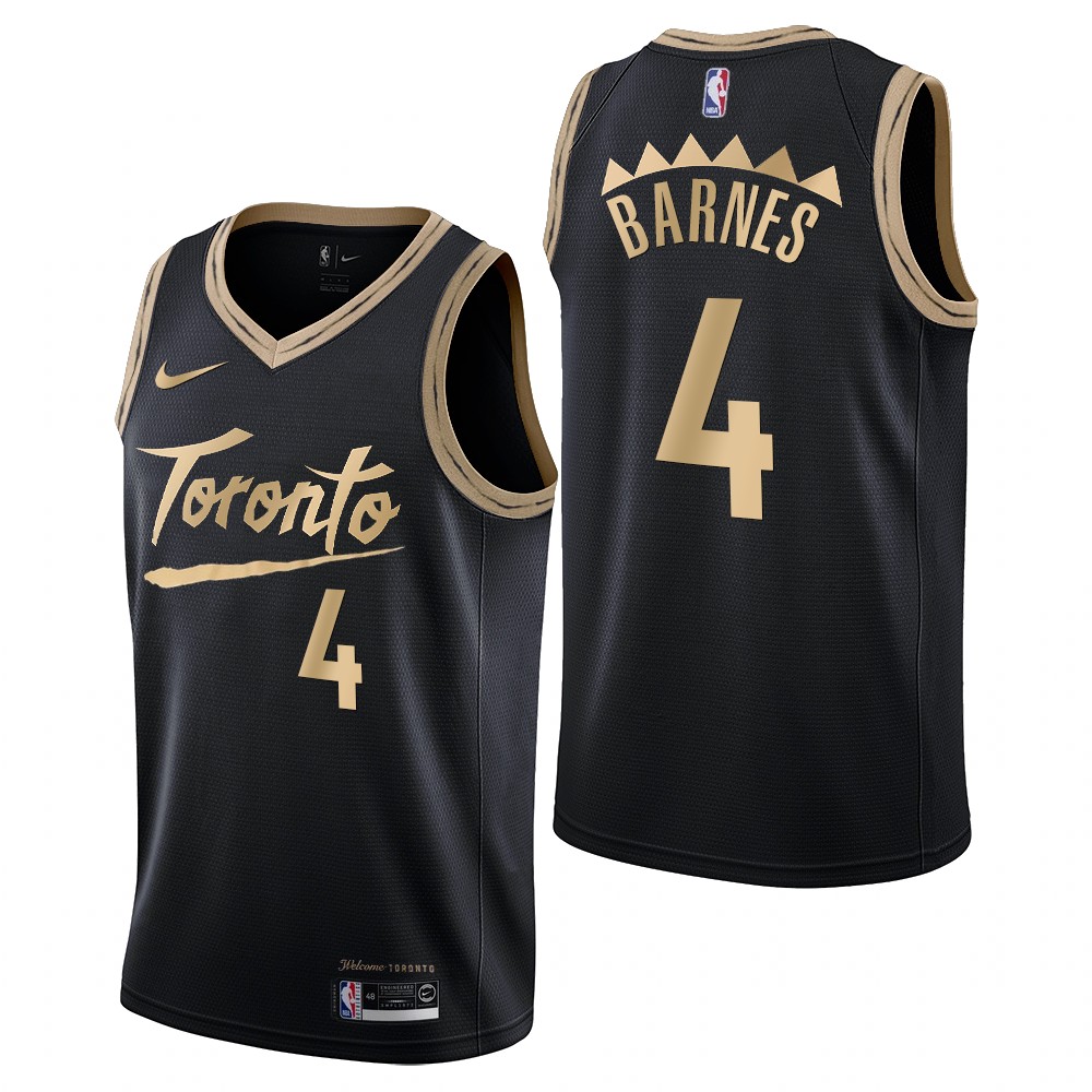 Men's Toronto Raptors #4 Scottie Barnes City Edition Black Jersey