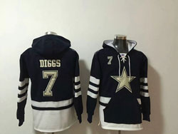 Mens Nfl Dallas Cowboys #7 Trevon Diggs Dark Blue One Front Pocket Pullover Hoodie Jersey